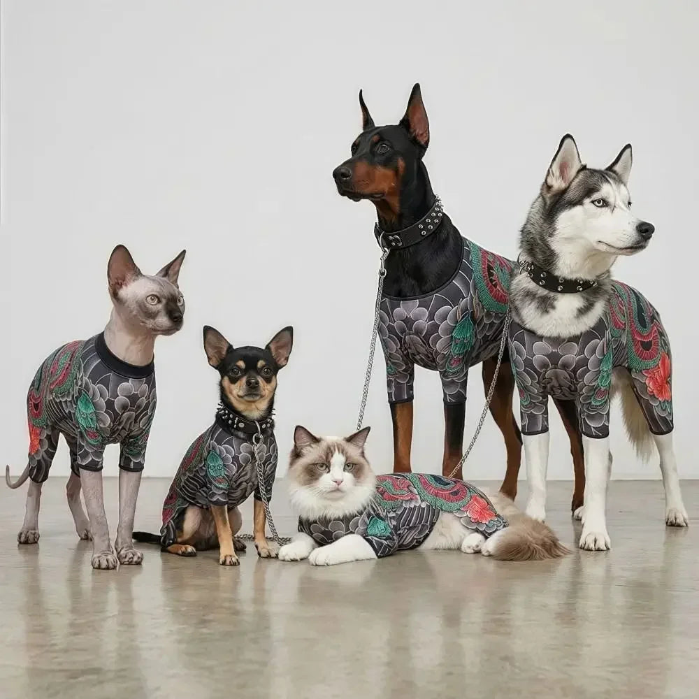 Creativity four seasons pet tattooed vest