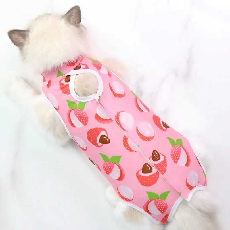 Cat anti-licking surgery recovery clothing