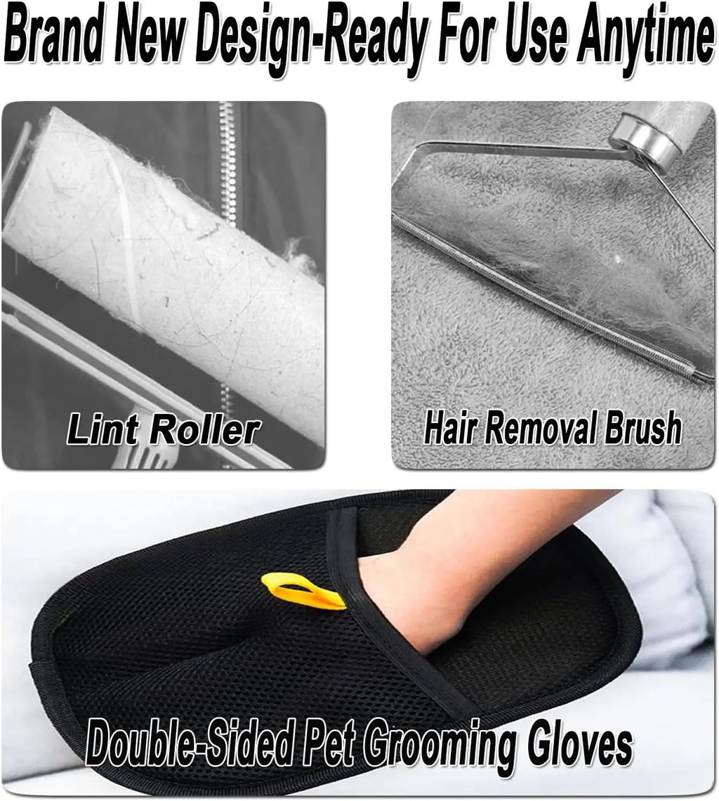 Reusable electrostatic pet hair removal mitts