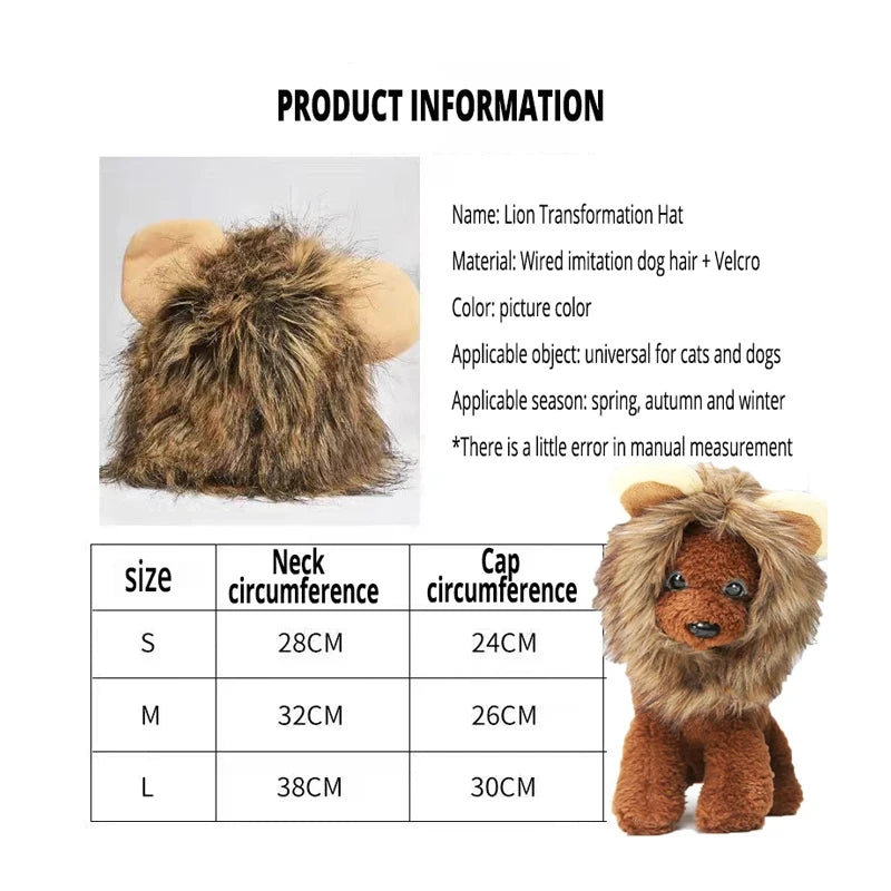 Cute lion mane cat wig