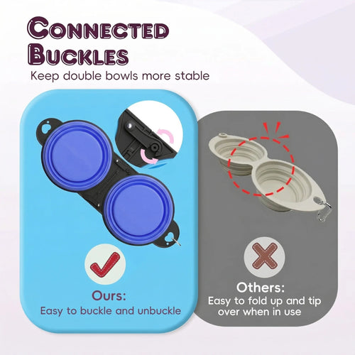 2-in-1 Collapsable Pet Bowls