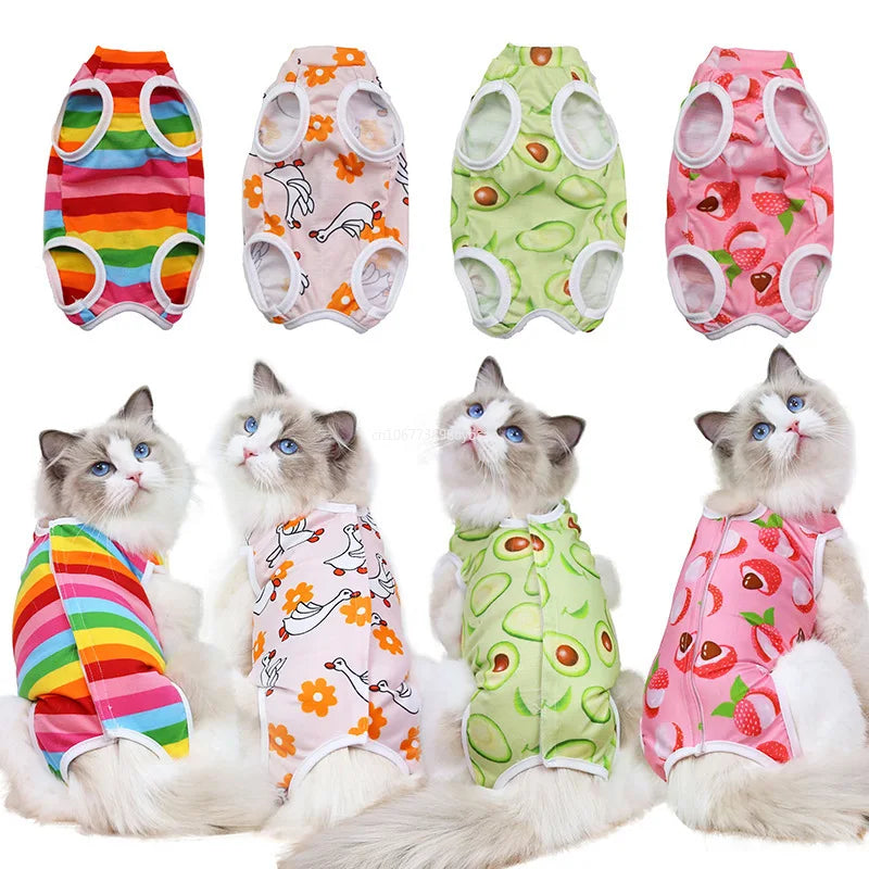 Cat anti-licking surgery recovery clothing