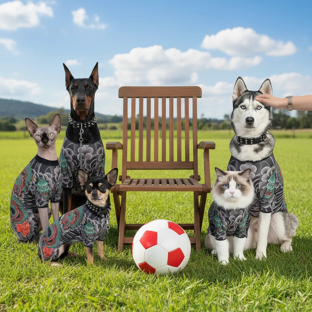 Creativity four seasons pet tattooed vest