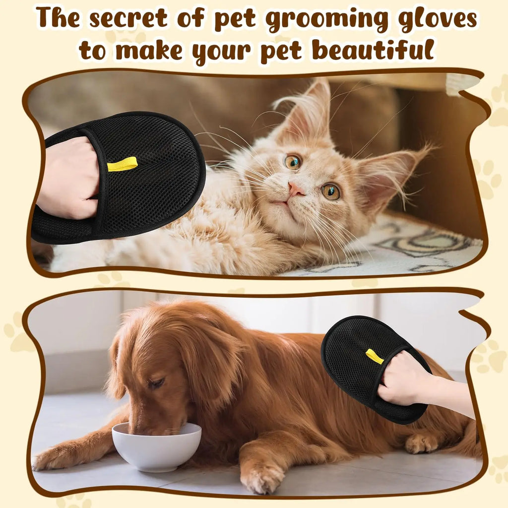 Reusable electrostatic pet hair removal mitts