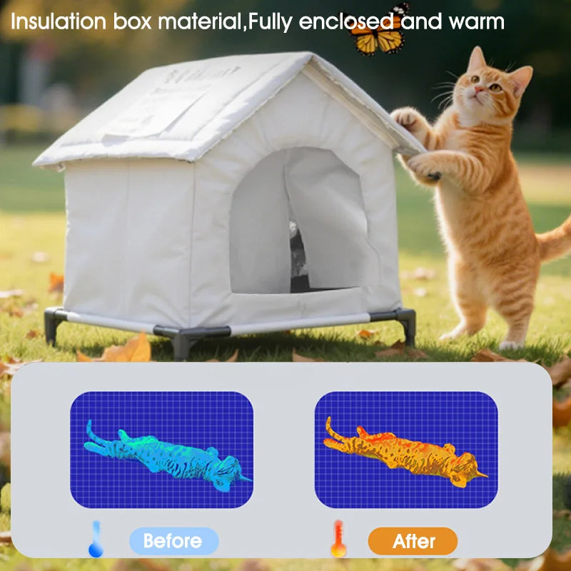 Insulated waterproof cat house