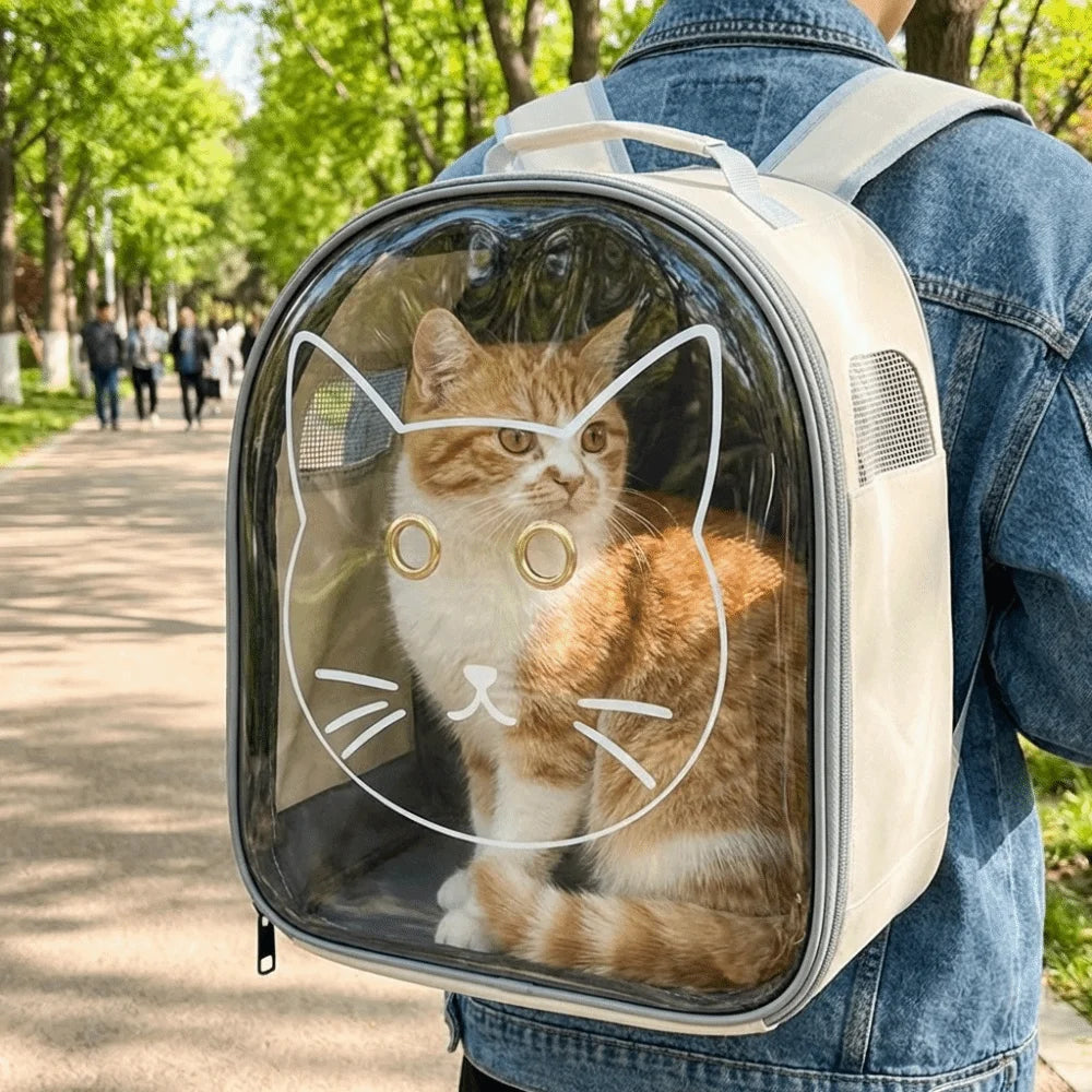 Transparent pet carrier backpack