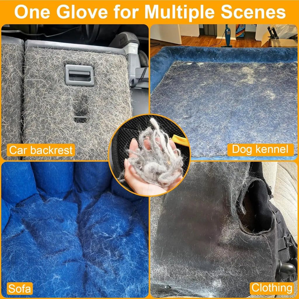 Reusable electrostatic pet hair removal mitts